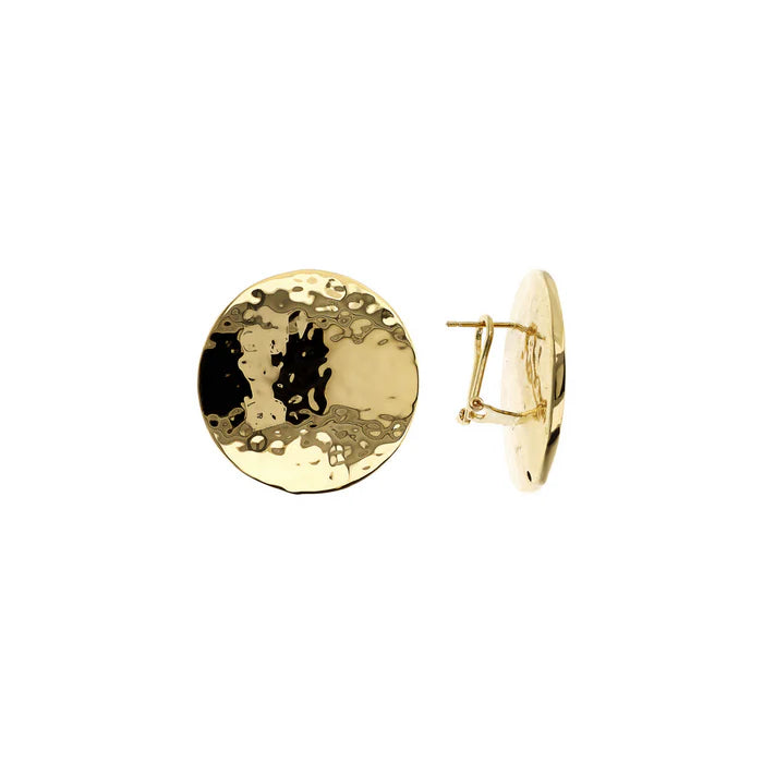 Orecchini Etrusca a lobo con disco martellato WSET00734.YG
