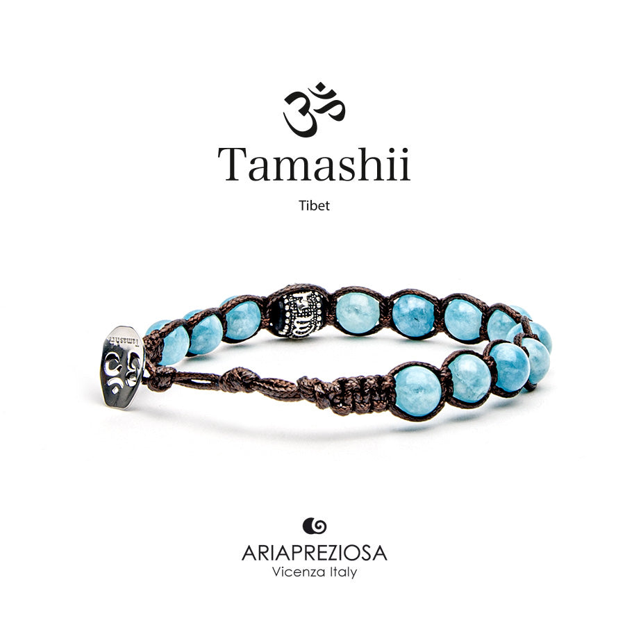 Bracciale Tamashii ruota della preghiera in Giada Blu - BHS900-196