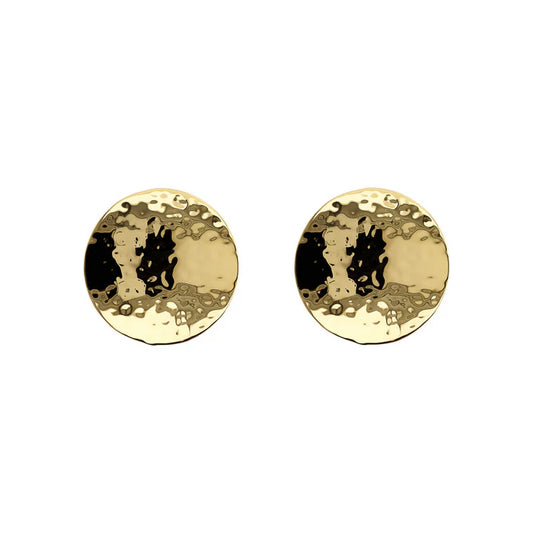 Orecchini Etrusca a lobo con disco martellato WSET00734.YG